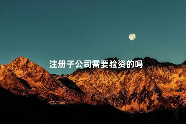 注册子公司需要验资的吗