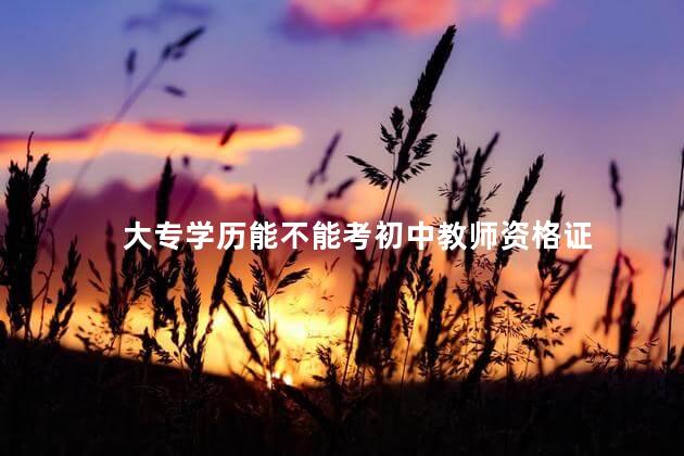 大专学历能不能考初中教师资格证