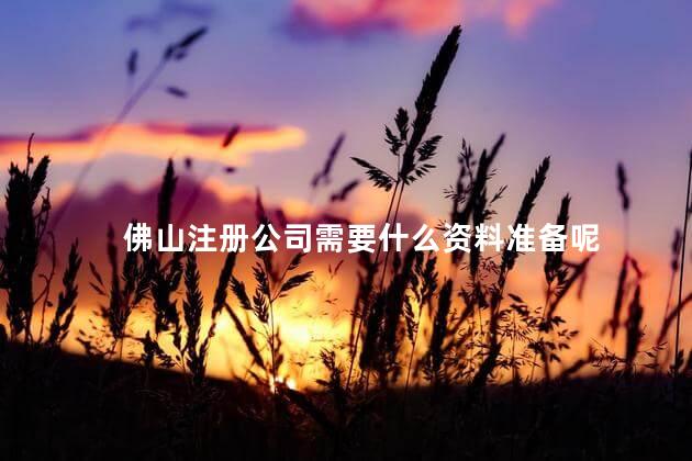 佛山注册公司需要什么资料准备呢