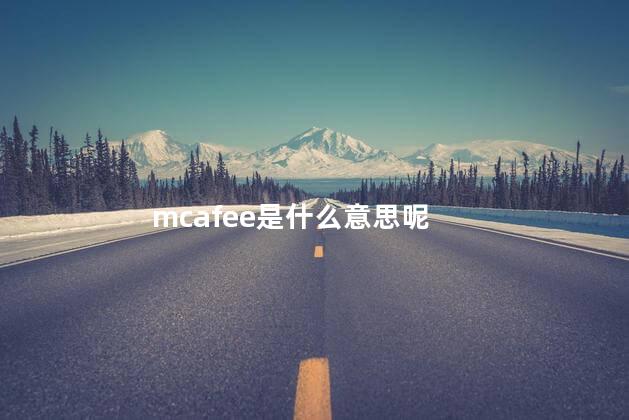 mcafee是什么意思呢