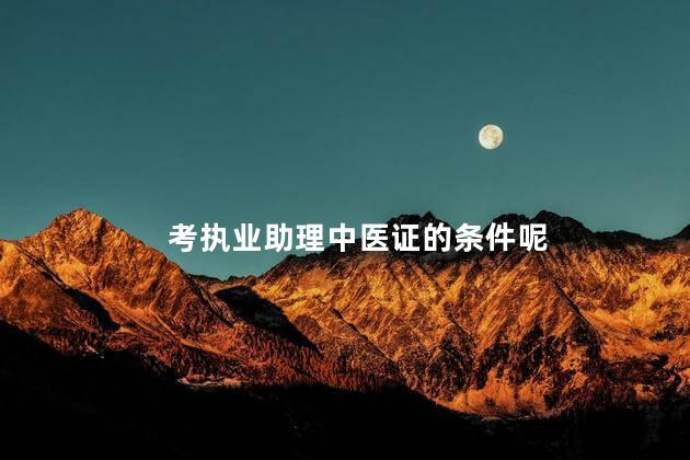 考执业助理中医证的条件呢