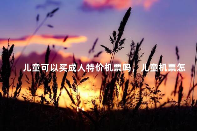 儿童可以买成人特价机票吗，儿童机票怎么订可以享受成人折扣